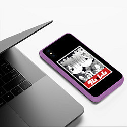 Чехол iPhone XS Max матовый Re:Zero, цвет: 3D-фиолетовый — фото 2