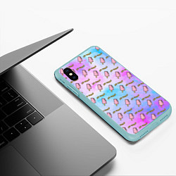 Чехол iPhone XS Max матовый BLACKPINK ICE CREAM, цвет: 3D-мятный — фото 2