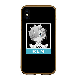 Чехол iPhone XS Max матовый Рем, цвет: 3D-коричневый