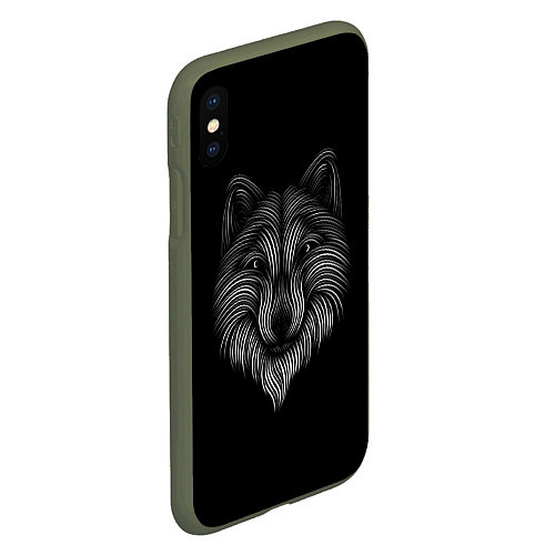Чехол iPhone XS Max матовый Wolf / 3D-Темно-зеленый – фото 2