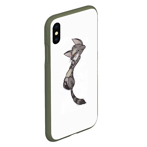 Чехол iPhone XS Max матовый Милый котя / 3D-Темно-зеленый – фото 2