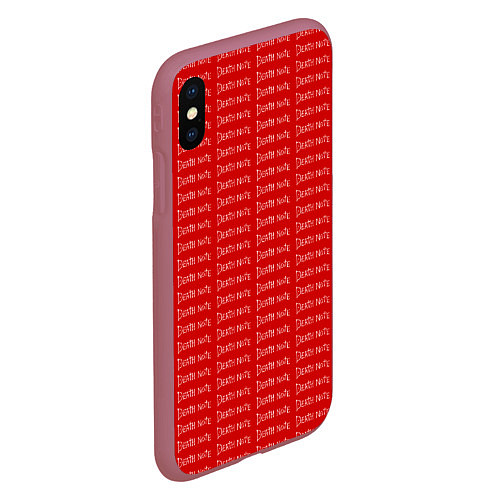 Чехол iPhone XS Max матовый Death note pattern red / 3D-Малиновый – фото 2