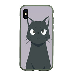Чехол iPhone XS Max матовый Чёрный кот