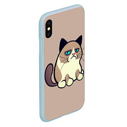 Чехол iPhone XS Max матовый Великий Grumpy Cat, цвет: 3D-голубой — фото 2