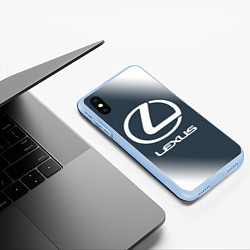 Чехол iPhone XS Max матовый LEXUS ЛЕКСУС, цвет: 3D-голубой — фото 2