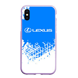 Чехол iPhone XS Max матовый LEXUS ЛЕКСУС, цвет: 3D-сиреневый