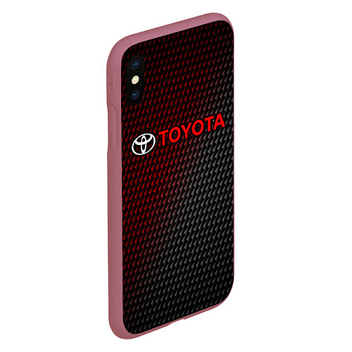 Чехол iPhone XS Max матовый TOYOTA ТОЙОТА / 3D-Малиновый – фото 2