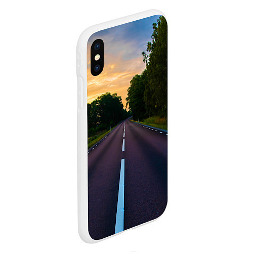 Чехол iPhone XS Max матовый Дорога / 3D-Белый – фото 2