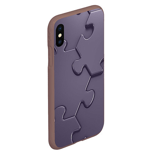 Чехол iPhone XS Max матовый Puzzles / 3D-Коричневый – фото 2