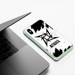 Чехол iPhone XS Max матовый METALLICA МЕТАЛЛИКА, цвет: 3D-салатовый — фото 2