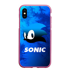 Чехол iPhone XS Max матовый СОНИК SONIC, цвет: 3D-малиновый