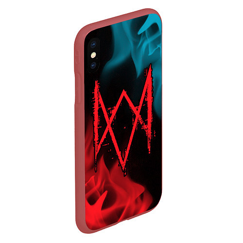 Чехол iPhone XS Max матовый WATCH DOGS LEGION ВОТЧ ДОГС / 3D-Красный – фото 2