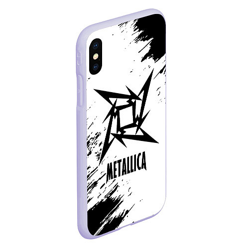 Чехол iPhone XS Max матовый METALLICA МЕТАЛЛИКА / 3D-Светло-сиреневый – фото 2