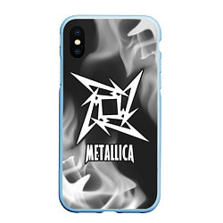 Чехол iPhone XS Max матовый METALLICA МЕТАЛЛИКА, цвет: 3D-голубой