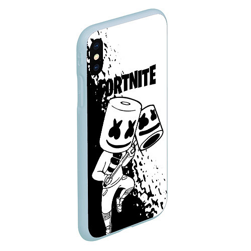 Чехол iPhone XS Max матовый FORTNITE MARSHMELLO / 3D-Голубой – фото 2