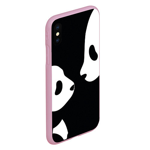 Чехол iPhone XS Max матовый Panda / 3D-Розовый – фото 2