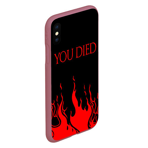 Чехол iPhone XS Max матовый YOU DIED / 3D-Малиновый – фото 2