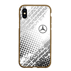 Чехол iPhone XS Max матовый Mercedes-Benz, цвет: 3D-коричневый