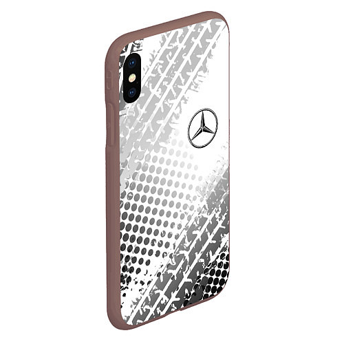 Чехол iPhone XS Max матовый Mercedes-Benz / 3D-Коричневый – фото 2