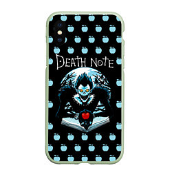 Чехол iPhone XS Max матовый Death Note, цвет: 3D-салатовый