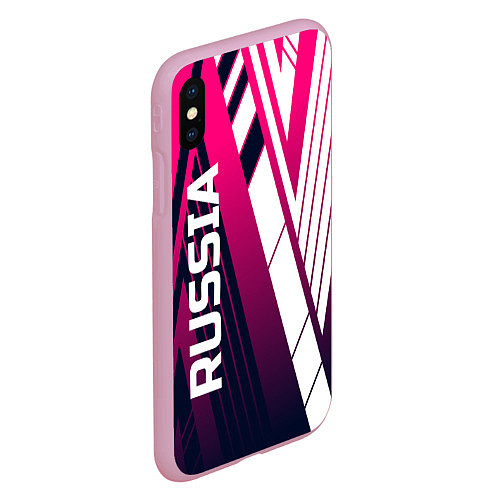 Чехол iPhone XS Max матовый Russia / 3D-Розовый – фото 2