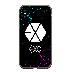 Чехол iPhone XS Max матовый EXO BAND, цвет: 3D-темно-зеленый