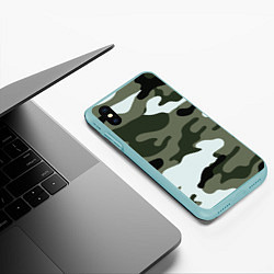 Чехол iPhone XS Max матовый Camouflage 2, цвет: 3D-мятный — фото 2