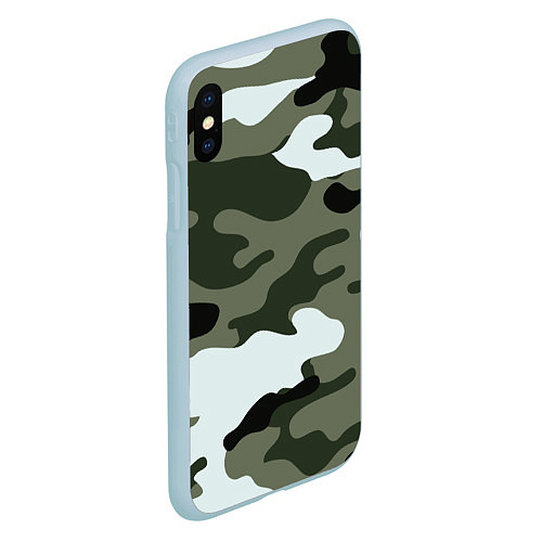 Чехол iPhone XS Max матовый Camouflage 2 / 3D-Голубой – фото 2