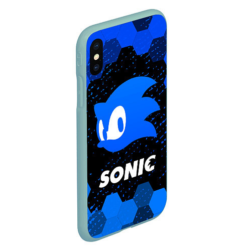 Чехол iPhone XS Max матовый СОНИК SONIC / 3D-Мятный – фото 2