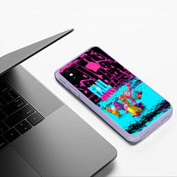 Чехол iPhone XS Max матовый Fall Guys, цвет: 3D-светло-сиреневый — фото 2