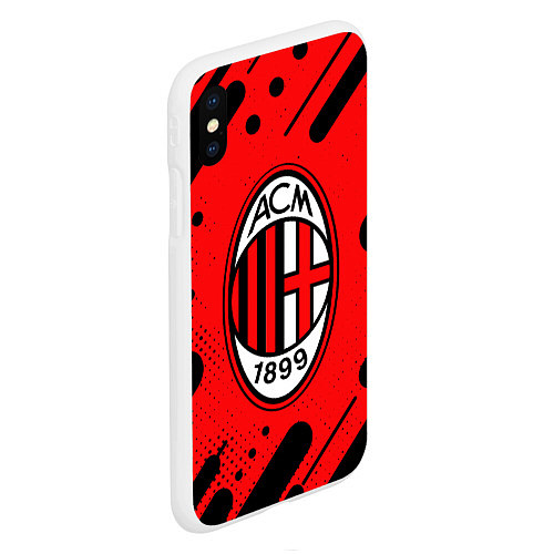 Чехол iPhone XS Max матовый AC MILAN МИЛАН / 3D-Белый – фото 2