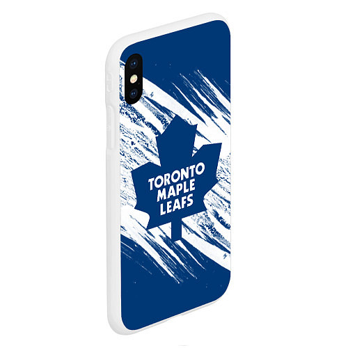 Чехол iPhone XS Max матовый Toronto Maple Leafs, / 3D-Белый – фото 2