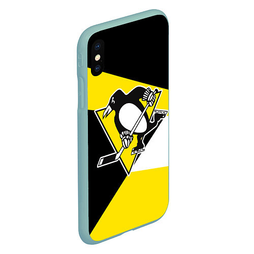 Чехол iPhone XS Max матовый Pittsburgh Penguins Exclusive / 3D-Мятный – фото 2