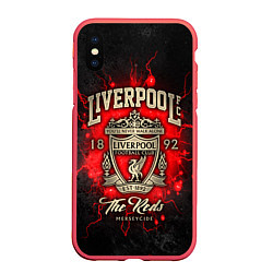 Чехол iPhone XS Max матовый LIVERPOOL FC, цвет: 3D-красный