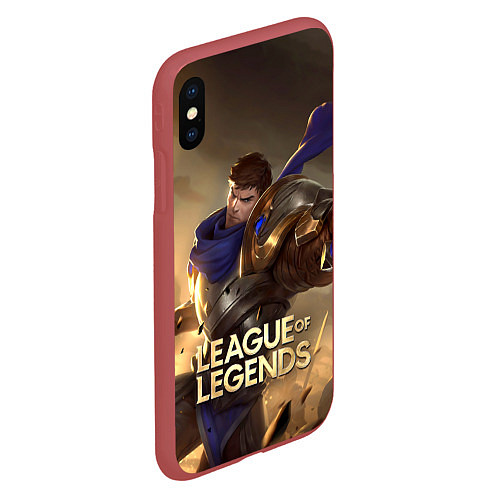 Чехол iPhone XS Max матовый League of legends Гарен / 3D-Красный – фото 2