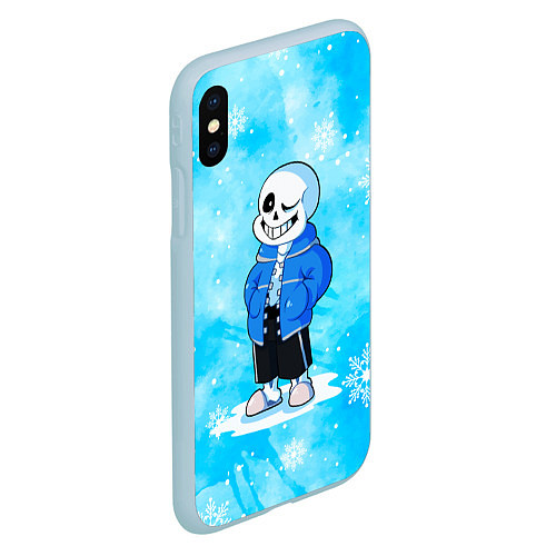 Чехол iPhone XS Max матовый UNDERTALE / 3D-Голубой – фото 2