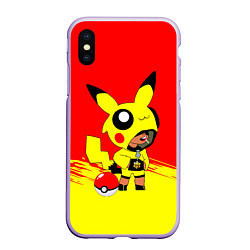 Чехол iPhone XS Max матовый Brawl starsLeon pikachu