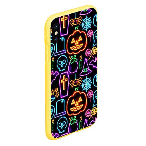 Чехол iPhone XS Max матовый Halloween / 3D-Желтый – фото 2