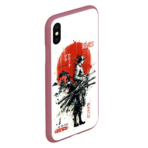 Чехол iPhone XS Max матовый ONE PIECE ZOHO SAMURAI / 3D-Малиновый – фото 2