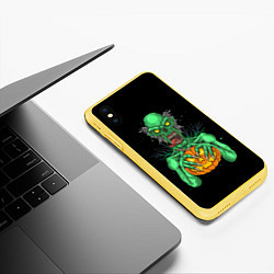 Чехол iPhone XS Max матовый Halloween Zombie, цвет: 3D-желтый — фото 2