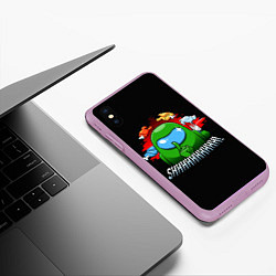 Чехол iPhone XS Max матовый Among Us, цвет: 3D-сиреневый — фото 2