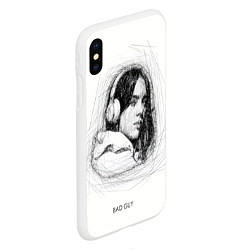 Чехол iPhone XS Max матовый Billie Eilish карандаш, цвет: 3D-белый — фото 2