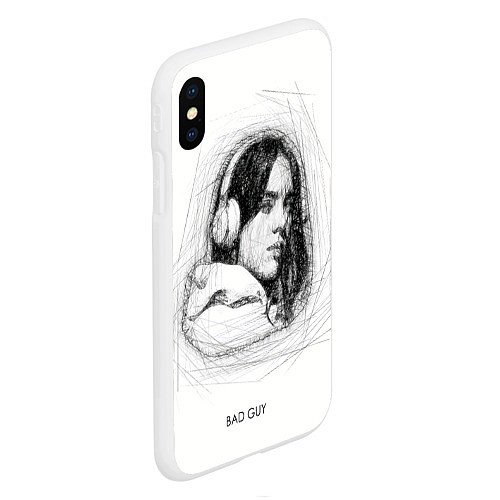 Чехол iPhone XS Max матовый Billie Eilish карандаш / 3D-Белый – фото 2