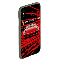 Чехол iPhone XS Max матовый PORSCHE, цвет: 3D-темно-зеленый — фото 2