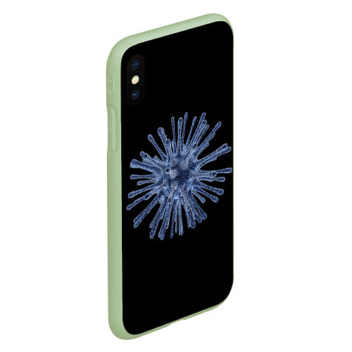 Чехол iPhone XS Max матовый Вирус / 3D-Салатовый – фото 2