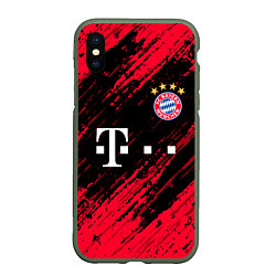 Чехол iPhone XS Max матовый BAYERN MUNCHEN БАВАРИЯ, цвет: 3D-темно-зеленый