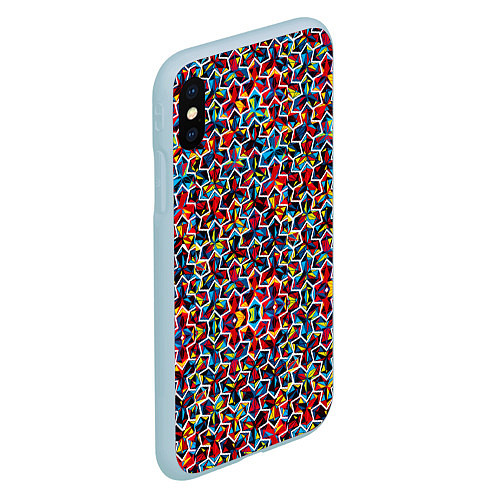 Чехол iPhone XS Max матовый COLORS / 3D-Голубой – фото 2