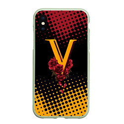 Чехол iPhone XS Max матовый CYBERPUNK 2077 VALENTINO, цвет: 3D-салатовый