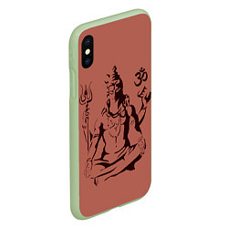 Чехол iPhone XS Max матовый Бог Шива, цвет: 3D-салатовый — фото 2