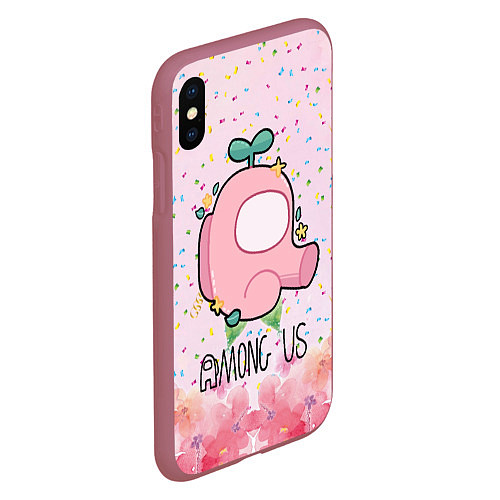 Чехол iPhone XS Max матовый Among Us girl / 3D-Малиновый – фото 2